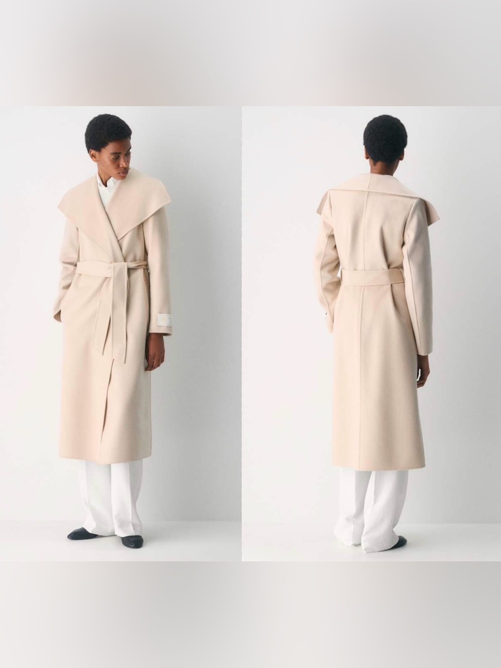 Babaton The Portfolio Double-Faced Wool & Cashmere Wrap Coat Sz S